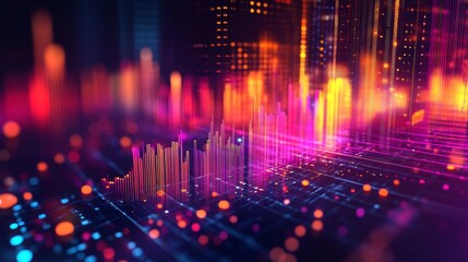 Poster - Tech Data Visualization with Clear Patterns and Bright, High-Contrast Colors