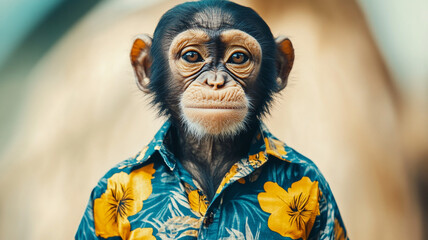 Poster - monkey wears shirt