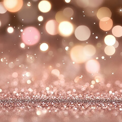 Wall Mural - Pink glittery surface with bokeh effect.