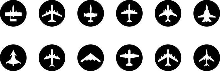 Sticker - Plane icon isolated on white background. Airplane symbol in flat style. Airplane icon vector. Flight transport symbol. Travel illustration. Vector 