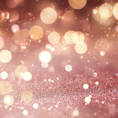 Wall Mural - Pink glittery surface with bokeh effect.