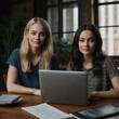 © KraPhoto - Two Professional Women Collaborating on a Project in a Modern Workspace with Laptop