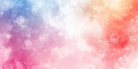 Poster - The artwork has a vibrant background with a blend of soft pastel colors like pink, blue, and orange, creating a calm, enchanting atmosphere suitable for various designs and projects