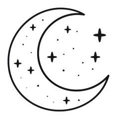 Sticker - PNG Moon astronomy night white.