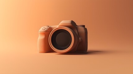 Wall Mural - Minimalistic DSLR camera on solid background, representing modern photography technology and design for posters, backgrounds, and banners