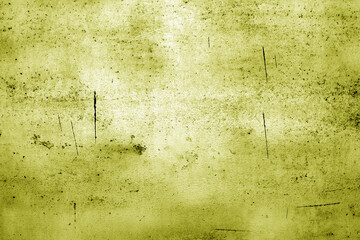 Wall Mural - Scratched and weathered metal plate surface. Yellow toned