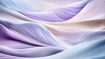 Wall Mural -   A close-up of a computer-generated image of a wave of white and purple hues on a light blue backdrop