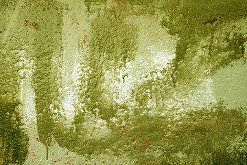 Wall Mural - Yellow paint brush strokes on cement building wall.