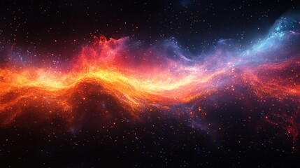 Poster - Abstract visualization of a sonic boom intersecting the electromagnetic spectrum with color-coded wavelengths and frequency markers
