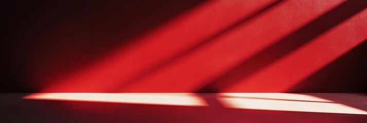 Poster - An inspiring artistic capture of vibrant red shadows creating a visually striking and compelling composition