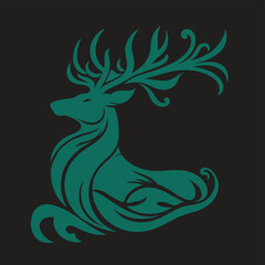 deer vector silhouette illustrator  Illustrator Artwork