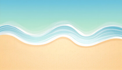 Poster - Abstract Watercolor vintage wave beach sand in the foreground, on digital art concept, Generative AI.