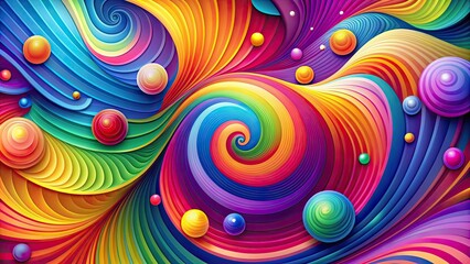 Wall Mural - Abstract background with dynamic pattern of colorful swirls and geometric shapes, abstract, background, design, artistic