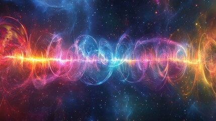 Poster - Full electromagnetic spectrum illustration with wave lengths and frequency