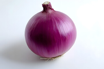 Wall Mural - Fresh red onion vegetable bulb isolated on white background