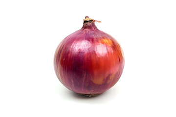 Wall Mural - Fresh red onion vegetable bulb isolated on white background