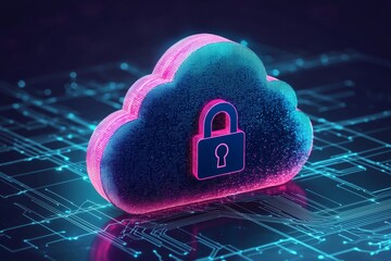 Illustration of Cloud Security Services Technology created with Generative AI