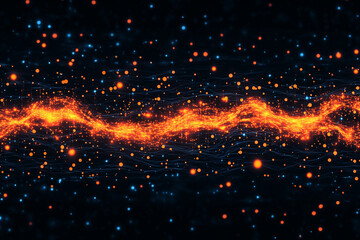 Wall Mural - a bright orange star is surrounded by a dark blue background