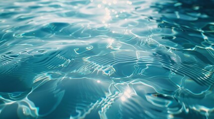 Poster - Gentle ripples on a clear blue pool under sunlight in a tranquil setting