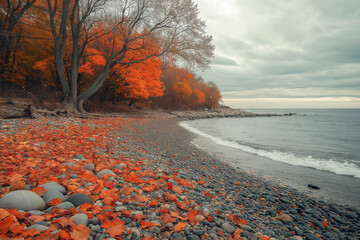 Canvas Print - Autumn Beach