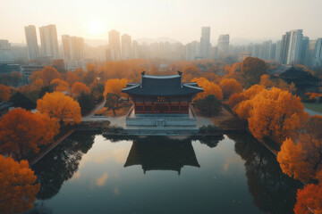 Poster - Korea In Autumn, Aerial View