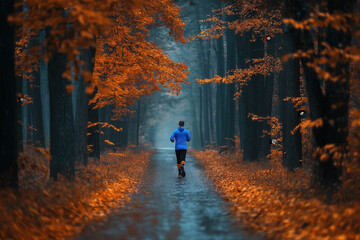 Poster - Jogging In Autumn