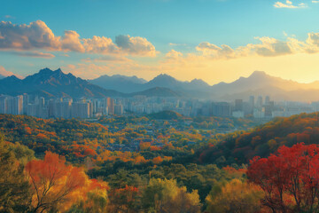 Poster - Korea In Autumn, Aerial View