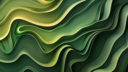 Abstract Green Wave Pattern