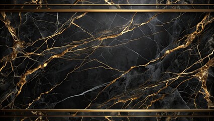 Wall Mural - Luxurious black marble background with elegant texture and shiny lines, black, marble, luxury, background, texture, shiny