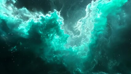 Wall Mural - turquoise nebula cloudscape forming in space