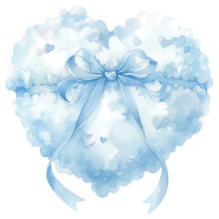 Poster - PNG  Heart-shaped cloud ribbon