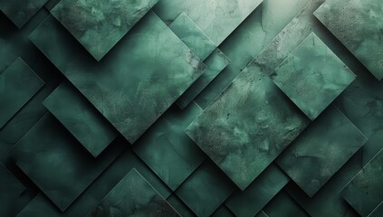 Wall Mural - A dark green background with diagonal lines and geometric shapes