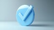 © Elshad Karimov - A 3D icon of a blue checkmark verified badge symbol, isolated.