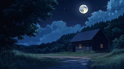 Night landscape, anime style