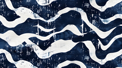 The dark blue and white abstract backdrop has a stylish design with dynamic elements, ideal for modern themes. Its mesmerizing wavy patterns create a trendy and artistic visual