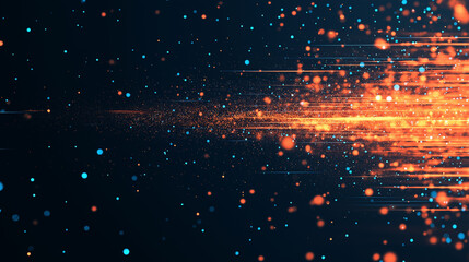 Wall Mural - a bright orange star is surrounded by a dark blue background