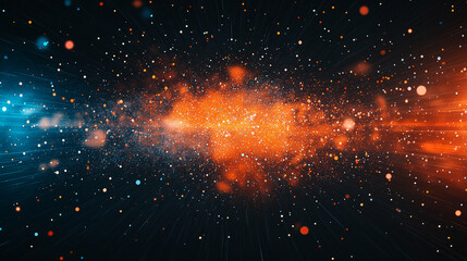 Wall Mural - a bright orange star is surrounded by a dark blue background
