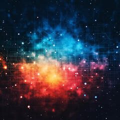 Wall Mural - a bright orange star is surrounded by a dark blue background