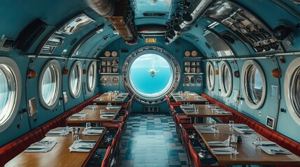 Wall Mural - Submarino Restaurant in the Oceanographic, a marine complex in Valencia. copy space for text.