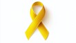 © Elshad Karimov - A yellow ribbon representing awareness for adenosarcoma, bladder cancer, bone cancer, endometriosis, sarcoma, spina bifida, and suicide, isolated on a white background