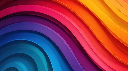 Poster - Colorful wavy layers creating a vibrant and dynamic abstract background, ideal for creative projects and modern designs.