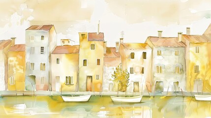 Canvas Print - an Italian house by the river