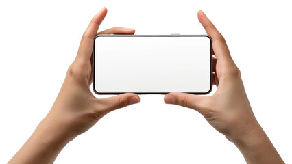 Poster - PNG  Hands holding blank smartphone screen