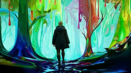 Poster - An exploration of an artistic landscape filled with vibrant colors and fluid forms
