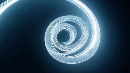 Poster - Swirling light animation in dark space showcasing motion and fluidity