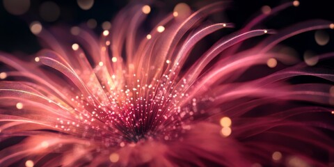 Poster - An artistic depiction portraying a glowing flower that bursts forth with vibrant colors and radiant light