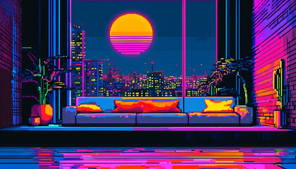 background with colorful pillows