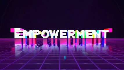 Poster - 3D Graphic Design of Empowerment in Retro Futuristic Style Generative AI