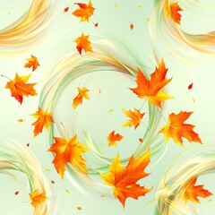 Sticker - autumn leaves background