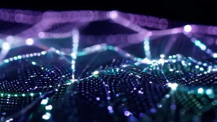 Poster - Exploring vibrant light patterns on a textured surface at night